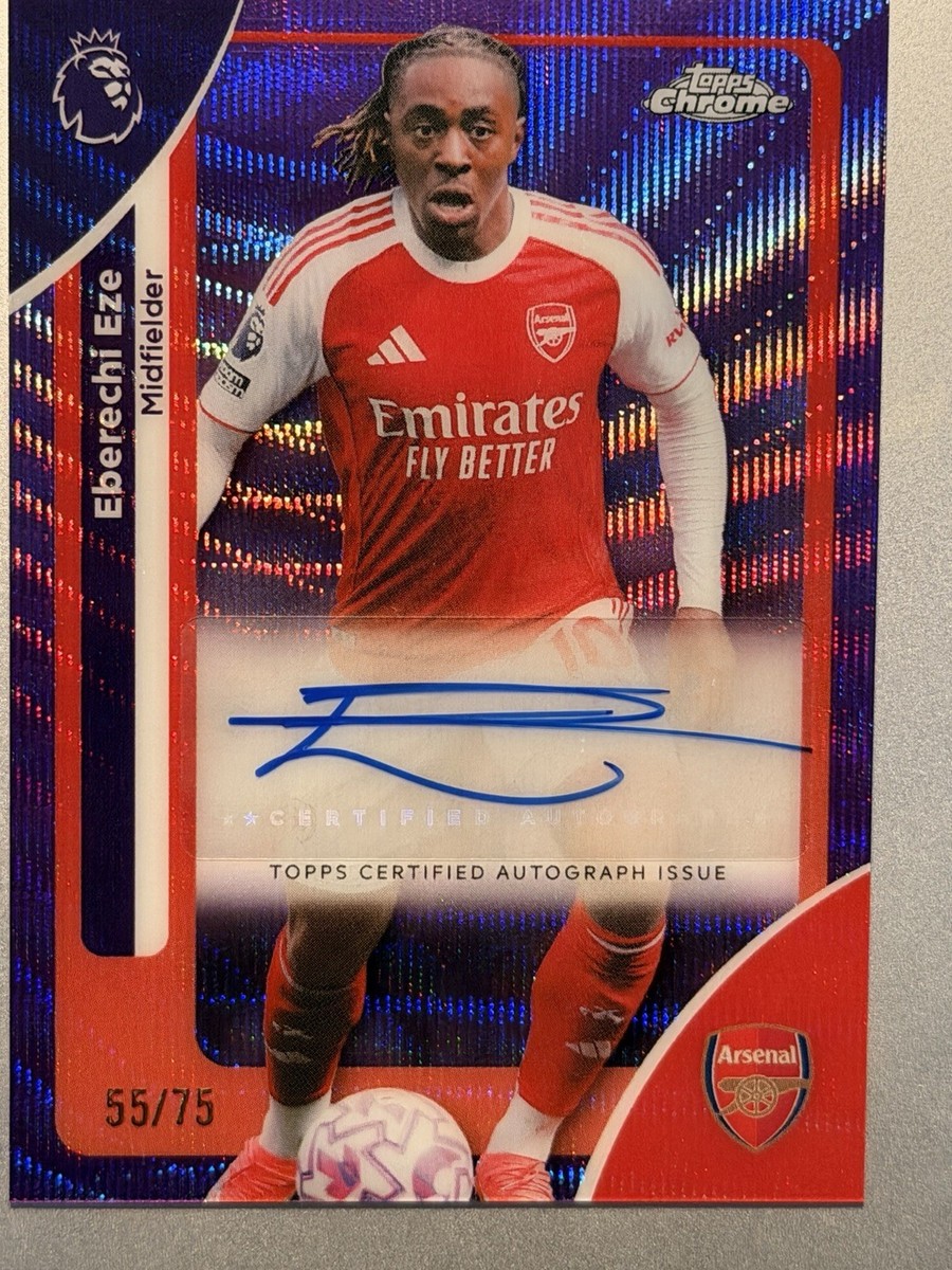 ペレ　ジャージカード 2026 Topps Premier League Chrome Eberechi Eze Purple Wave Auto /75