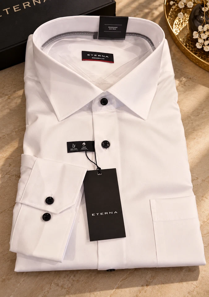 Camisa de negocios Eterna Modern Fit para hombre manga larga talla grande 48 - Imagen 1 de 1