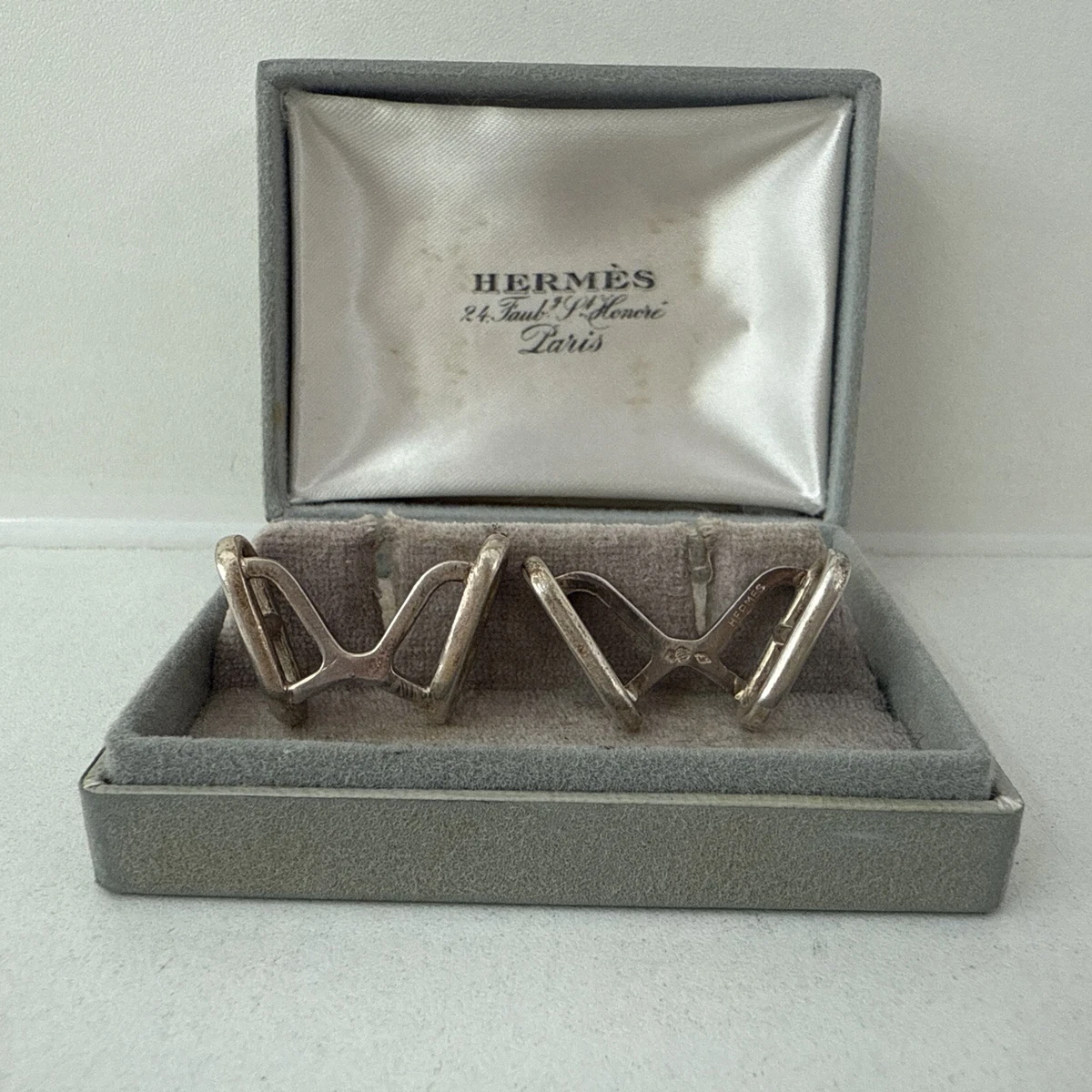 Paire De Boutons De Manchettes En Argent Sterling - Motif Pégase - Occasion Bon état