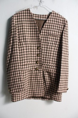 Loretta Bloom Ireland Vintage Wool Check Blazer Jacket - Size 10 (i15) 