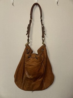 Miu Miu Archive All Leather Shoulder Bag Brown Vintage Y2K Rare