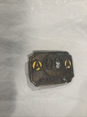 Vintage Original 1979 Paramount STAR TREK Spock & Captain Kirk Lee Belt Buckle