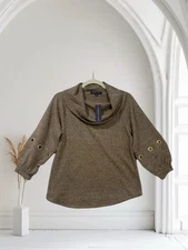 Adrienne Vittadini Women’s Cowl Neck Soft Knit Top Size Small Fall Chic  $68