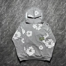 Denim Tears Grey White Hoodie Men’s Streetwear Pullover