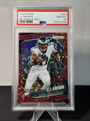 2025 Aj Brown No Huddle Red /99 PSA 10