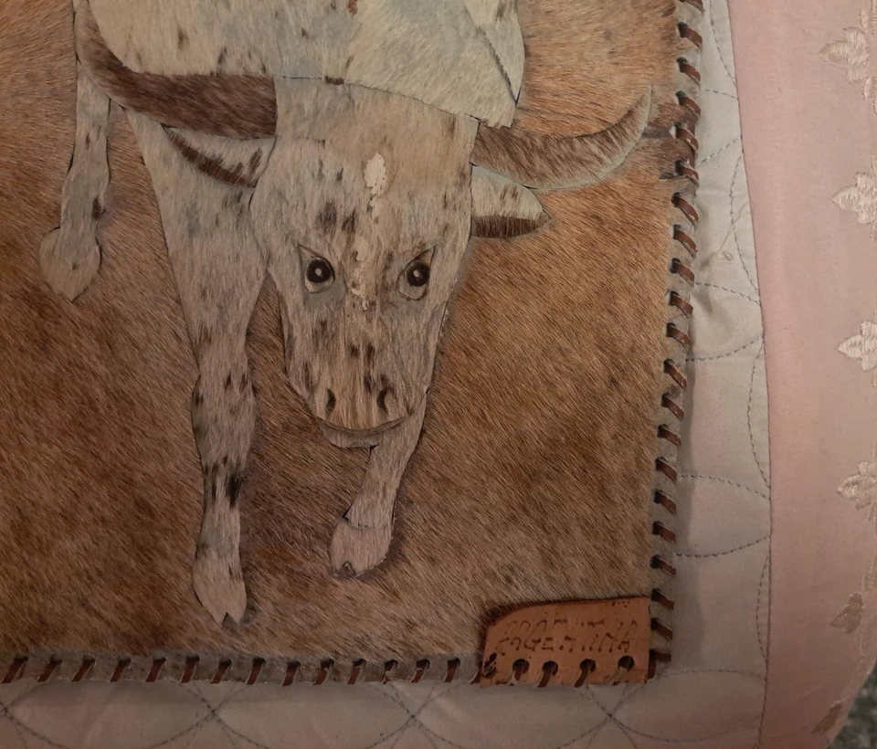 Colgante de pared de vaquero de piel de vaca hecho a mano Argentina  Foto 3 de 4