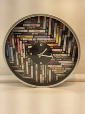 Vintage Cassette Tape Wall Clock 12 Inch Rock Music Decor Retro Battery
