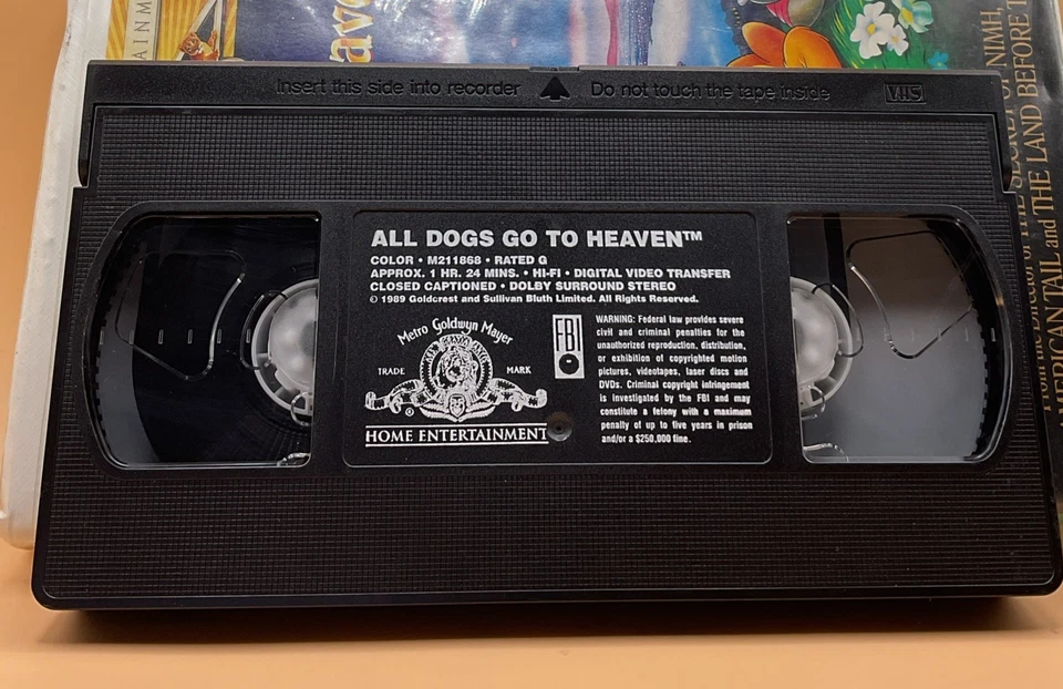 All Dogs Go to Heaven VHS 1989, 1998 Clamshell **Buy 2 Get 1 Free** - Image 3 of 3