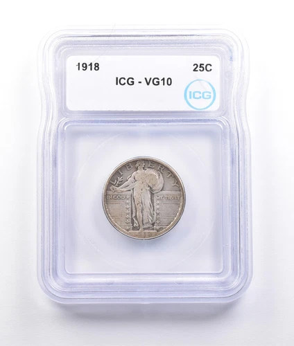 1918 Standing Liberty Quarter VG10 ICG *6963