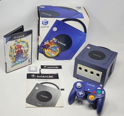 RARE Indigo Nintendo Gamecube (Mario Sunshine Bundle) CIB Complete In Box Tested