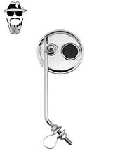 1x ORIGINAL LOWRIDER 3" Round Chrome Bicycle Mirror Black Reflector 7" Stem.