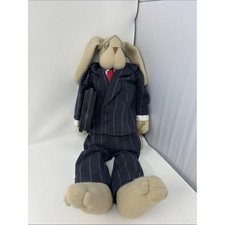 Little Bops Our Secret Plush Bunny Navy Pinstripe Suit First Edition 1996 18"