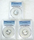 1943 P, D, S Lincoln Wartime Steel Cent PCGS MS65 Frosty set of 3 coins #L337