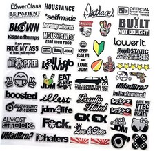 HiroKun 57 Pcs JDM Cars Decal Racing Decal JDM Motors Funny Car Stickers