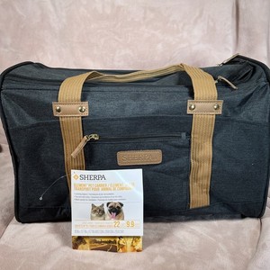 Sherpa Pet Bag Carrier Large Black Charcoal Pet Carry On Pilot Bag Tote Zipper