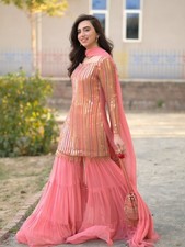 SALWAR KAMEEZ PAKISTANI INDIAN WEDDING PARTY WEAR DRESS BOLLYWOOD SUIT SHARARA