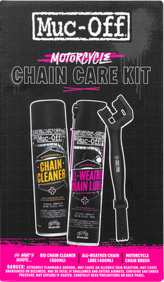 MUC-OFF USA Motorcycle Chain Care Kit 21070   Chain Cleaner, Lube & Brush