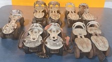 4 Pair 1 Single Vtg Metal Adjustable Roller Skates Various Brands/Some Straps