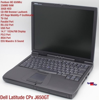 Dell Latitude CPx J650GT Notebook Laptop Windows 98 Lpt Com Port