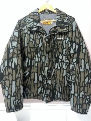 #ad VINTAGE CABELAS WHITETAIL TREBARK FLEECE CAMO JACKET COAT made in USA HUNTING $149.99