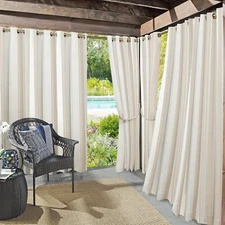 Valencia Cabana Stripe Indoor/Outdoor UV Protectant Energy Efficient Grommet ...