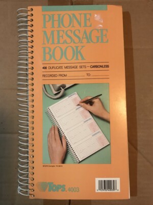 TOPS Phone Message Forms Book  Carbonless Duplicate - 400 Sets per Book