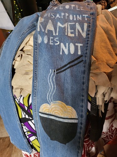 Custom Levis 505s Size 6S Ramen Screenprint Novelty Collectors People Disappoint - Picture 2 of 2