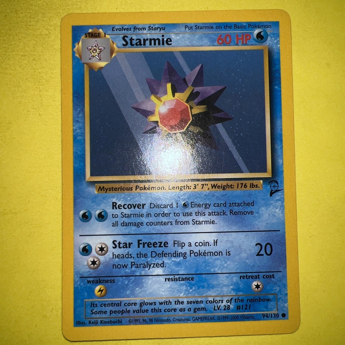 1995 starmie pokemon card value Starmie Base Set 2 94/130 Pokemon TCG HP Regular Uncommon