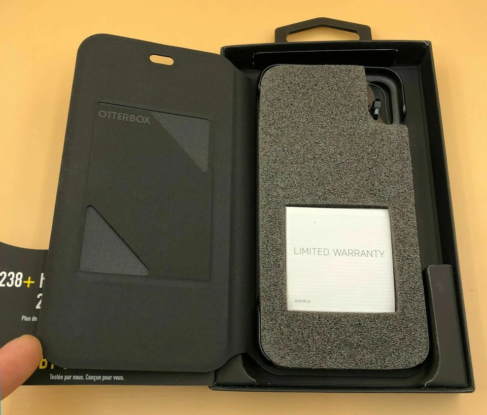 Genuine Otterbox Strada Via Soft-Touch Folio Case for Apple iPhone Xs Max Black - Image 4 of 4