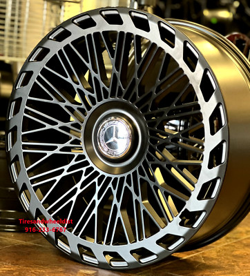 24'' Satin Black Wheels Tires Rolls Royce Ghost Cullinan GLS GLE X5 X7 Q7 Rims
