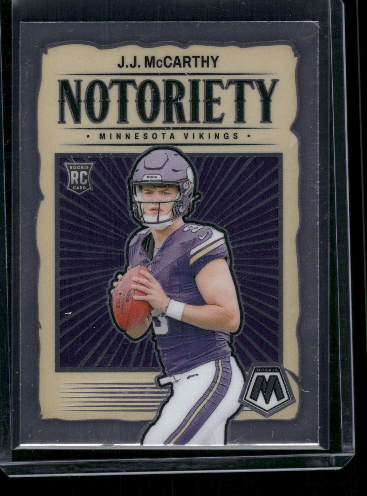2024 Panini Mosaic J.J. McCarthy Notoriety Rookie RC #21 Vikings