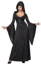 Gothic Witch Demon Deluxe Hooded Robe Adult Women Costume