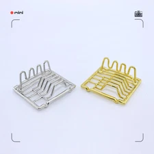 1/12 Scale Dollhouse Miniature Kitchen Metal Dish Rack Furniture Accessories