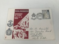 Royal Engineers Weekend at Home bridge GB Stamps Souvenir Cover with logo 1969