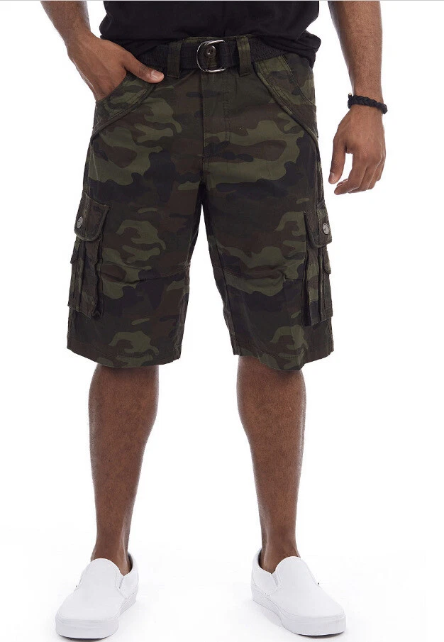 X-Ray Mens Belted Bermuda Cargo Shorts Color: Cameo Size: 42