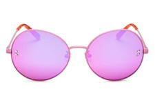 New Stella McCartney Kids Little Girls Pink Mirrored Round Sunglasses SK0032S005