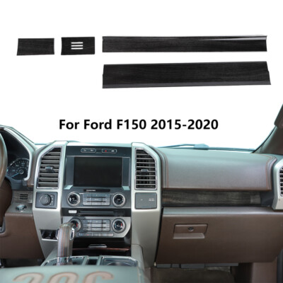  Black Wood Grain Center Console Dash Cover Trim Decoration For Ford F150 15-20