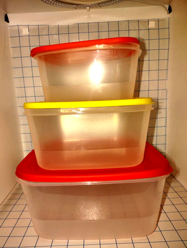 14 pc Nesting Food Storage Set 7 Containers + Lids NEW Plastic Multi-Color Lids - Bild 3 von 5