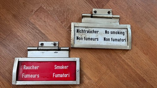 2 Garthe Schilder m. Rahmen, DB Wagon, Raucher/Nichtraucher, Schild Waggonschild - Bild 2 von 10
