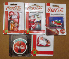 Vintage 90's Coke Fridge Magnets Santa Clause Polar Bears NEW Lot of 5