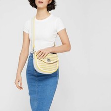 Fiorelli Womens Fae Saddle Bag Shoulder Crossbody Bag White Lemon Yellow Handbag