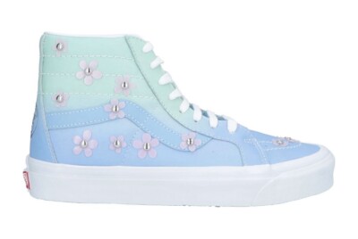 NIB Vans Sneakers Sandy Liang Women SpongeBob Leather Shoes  Blue High Tops 7 37