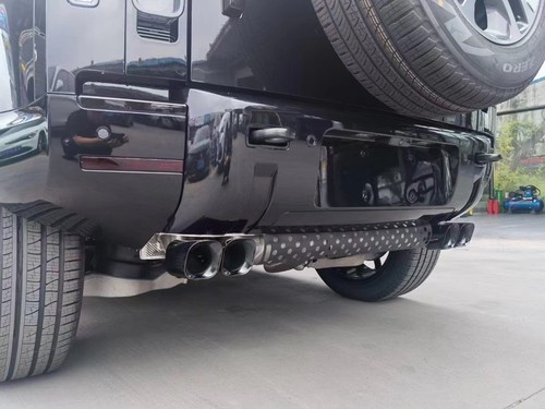 2Pcs Rear Bumper Exhaust Pipe Tips For Land Rover Defender 90 110 2020-25 Black - Picture 8 of 8
