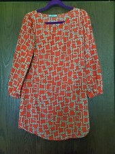 Karlie Women's Red 100% Polyester Shift Dress Tunic Mod Geometric 