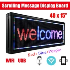 LED Sign 40" X 15" Scrolling Message Display Board 3 Color Programmable Sale!