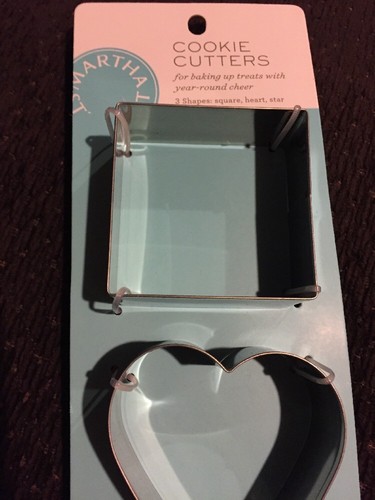 Martha Stewart Cookie Cutter Set 3 Square Heart Star All Season New Crafts - Picture 6 of 6