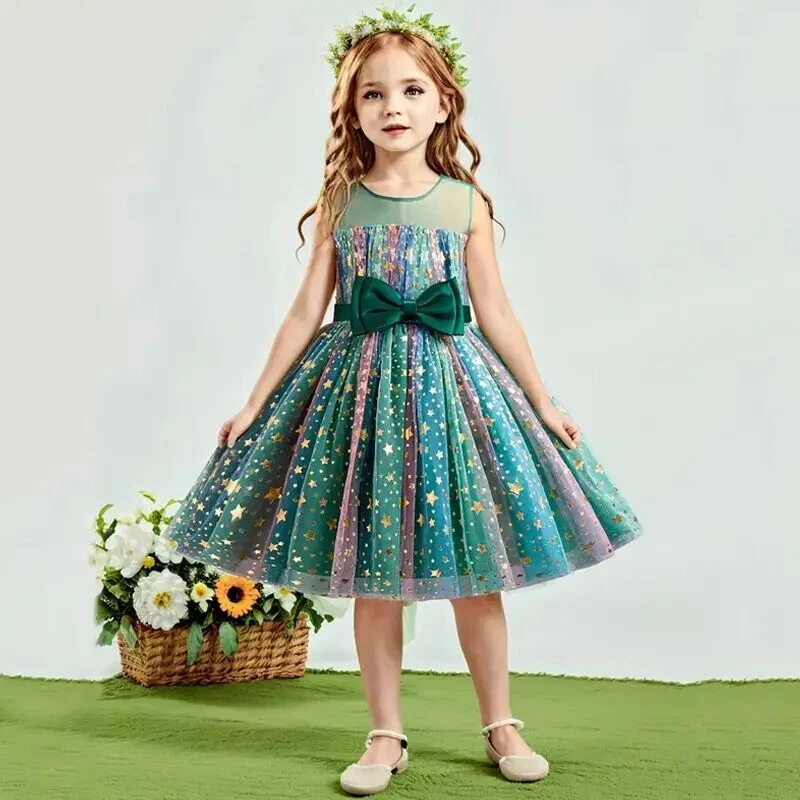white christmas dresses Christmas Rainbow Dress Cosplay Costume main image 0