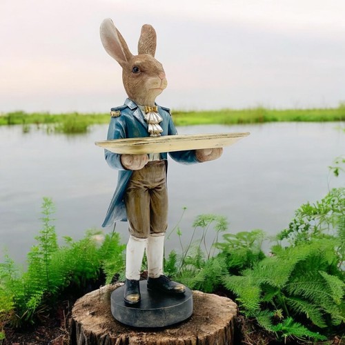 Rabbit Waiter Large 51cm with Charming Sculpture for Home Living Room Stylish - Picture 5 of 8