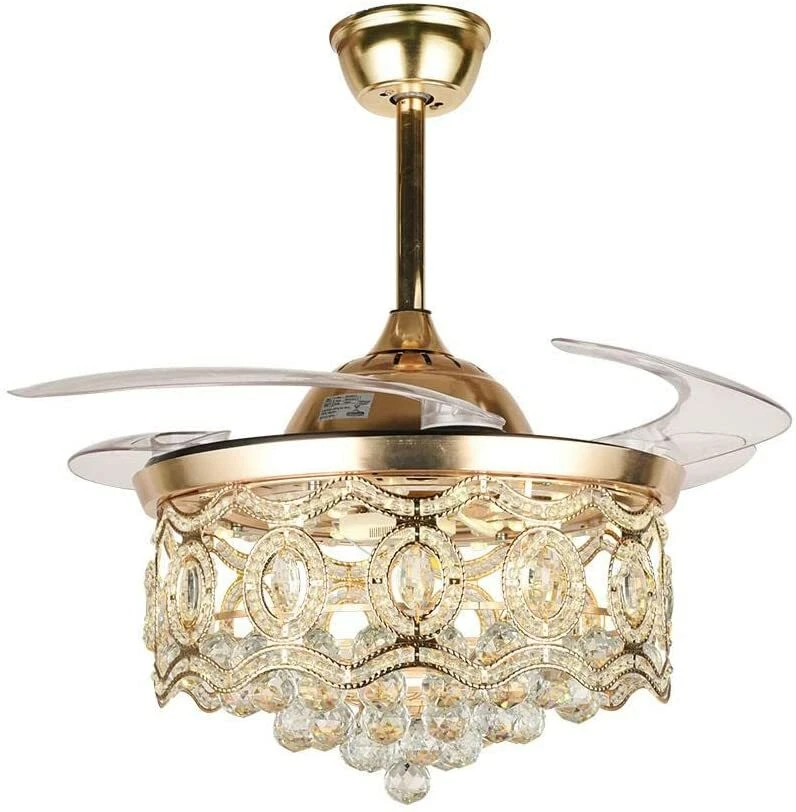 42"Crystal Fandelier Fan Lights Modern Ceiling Fan with Light and Remote Fan - Image 2 of 4