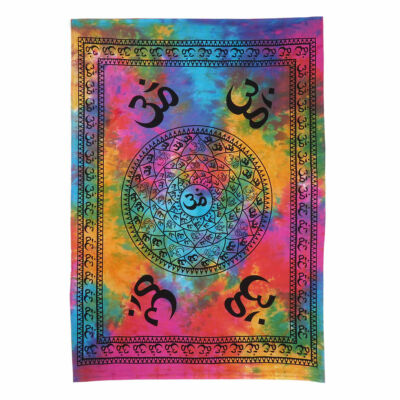 Tenture Murale Mandala En Coton - 30x40 Pouces - Impression Main - Décoration Bohème Indienne